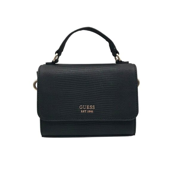 Guess Black Mini Lyndi Mini Flap Crossbody Bag - Picture 1 of 11